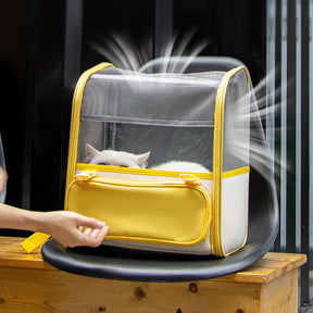 Sac à dos transporteur pour chat spacieux et léger avec fenêtre transparente