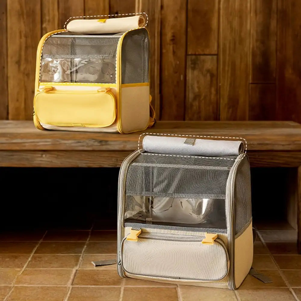 Sac à dos transporteur pour chat spacieux et léger avec fenêtre transparente