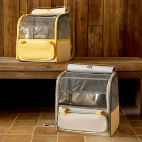 Sac à dos transporteur pour chat spacieux et léger avec fenêtre transparente