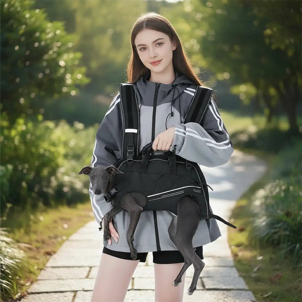 Sac à dos horizontal pour chien, respectueux de la colonne vertébrale, avec des sangles rembourrées ajustables - Confort jambes sorties