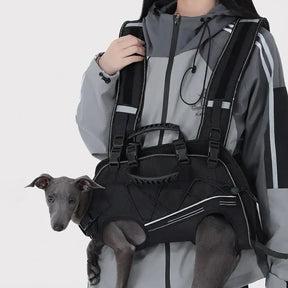 Sac à dos horizontal pour chien, respectueux de la colonne vertébrale, avec des sangles rembourrées ajustables - Confort jambes sorties