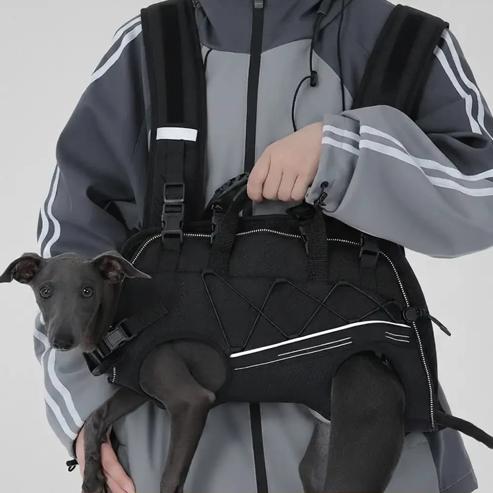 Sac à dos horizontal pour chien, respectueux de la colonne vertébrale, avec des sangles rembourrées ajustables - Confort jambes sorties