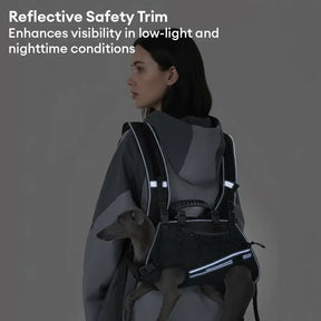 Sac à dos horizontal pour chien, respectueux de la colonne vertébrale, avec des sangles rembourrées ajustables - Confort jambes sorties