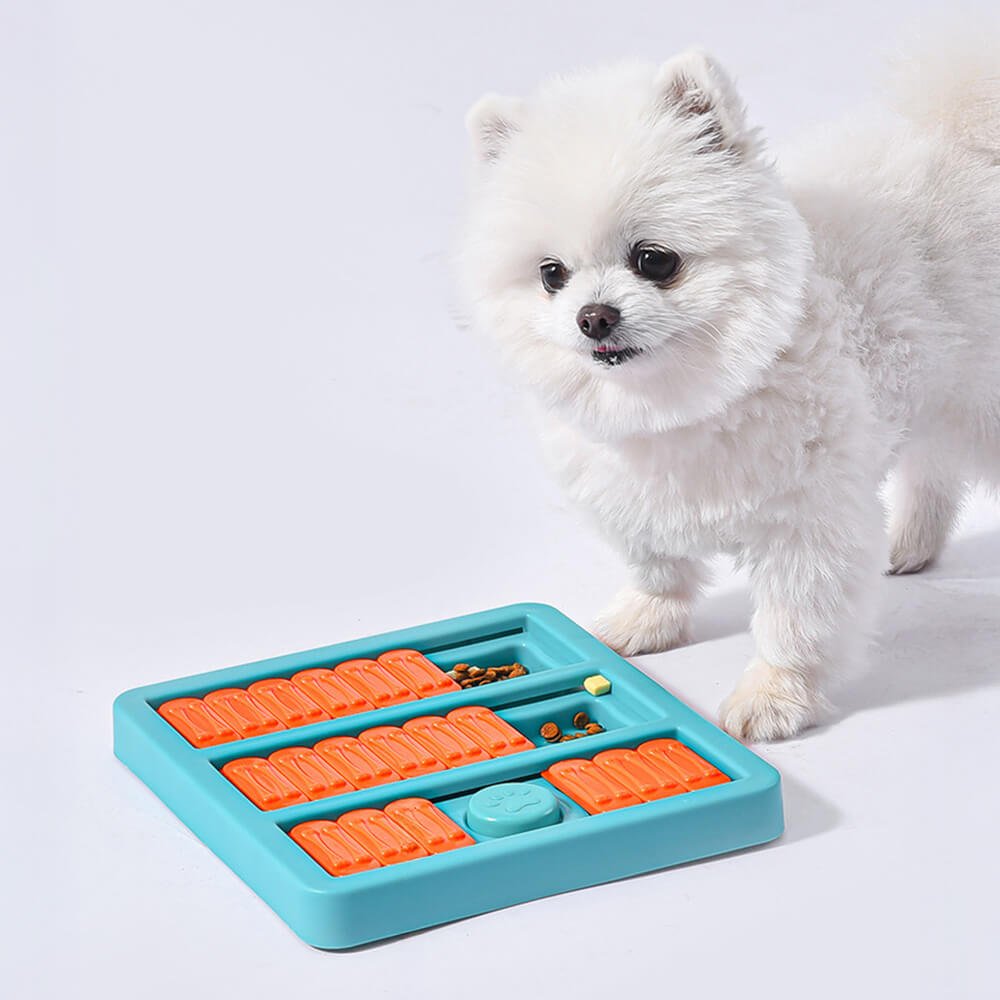 Jouet puzzle pour chien avec gamelle interactive carrée lente