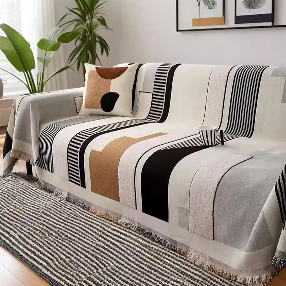 Housse de canapé multifonctionnelle en chenille résistant aux rayures - Stripe Art
