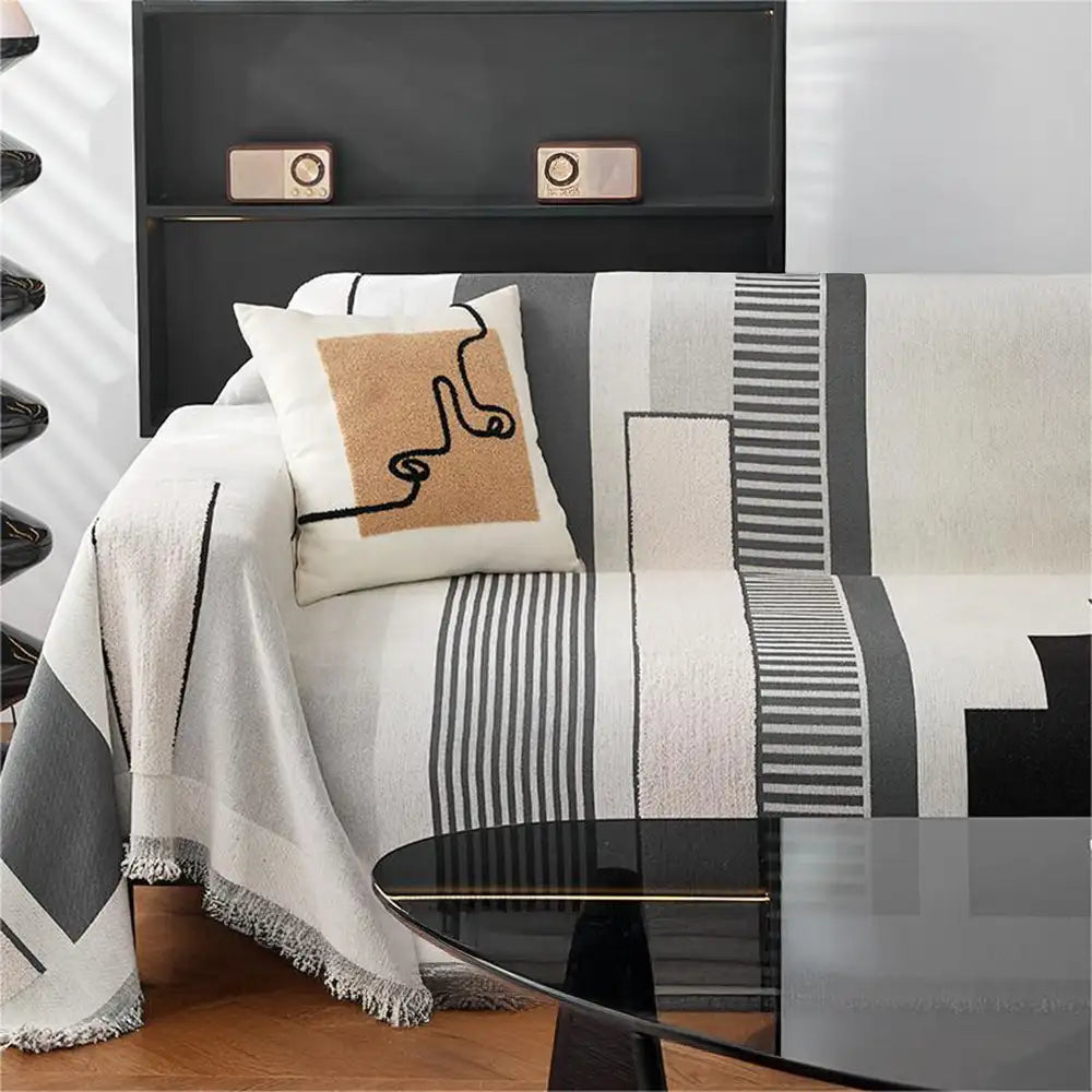 Housse de canapé multifonctionnelle en chenille résistant aux rayures - Stripe Art