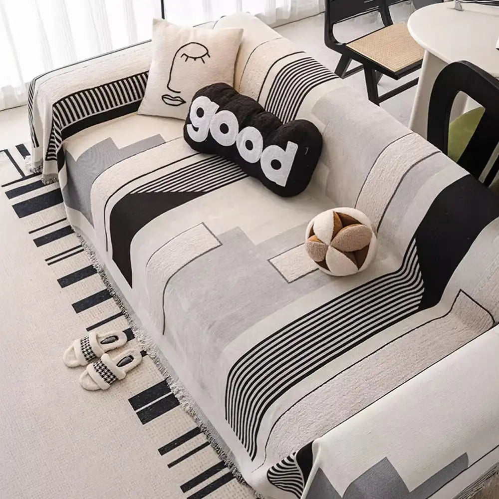 Housse de canapé multifonctionnelle en chenille résistant aux rayures - Stripe Art