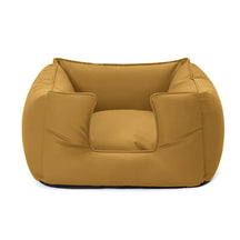 Lit pour chien carré en tissu technologique apaisant imperméable et résistant aux rayures