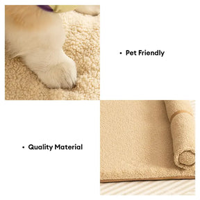 Lit pour chien grande taille en peluche Teddy Fluffy pour sommeil profond - Miel Ambre