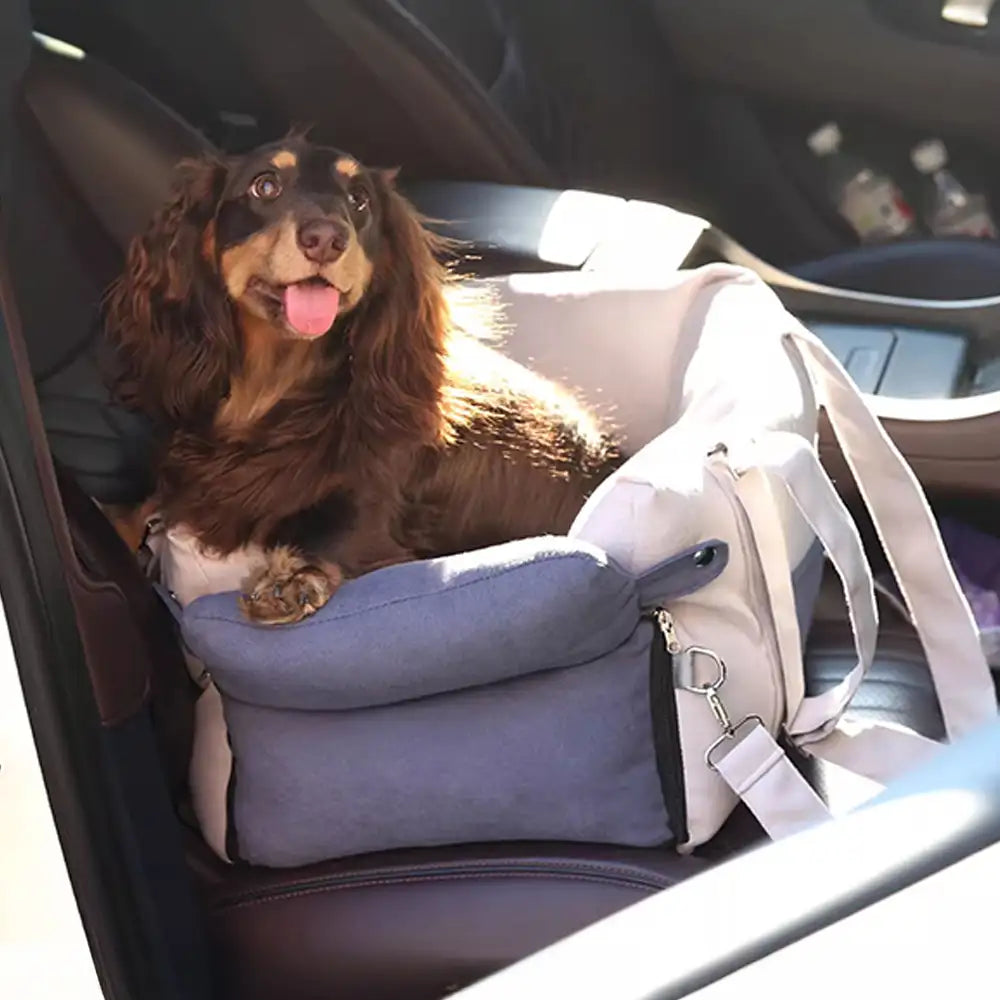 Sac de voyage pour chien à double usage avec doublure épaisse pour siège de voiture et console centrale