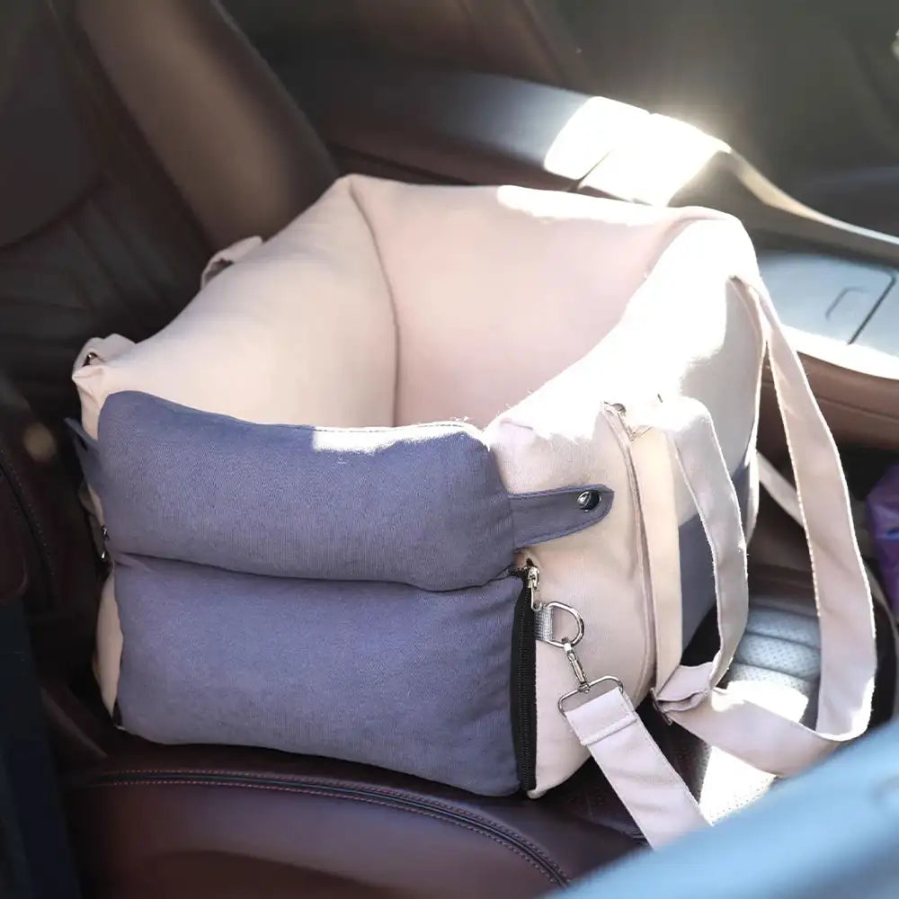 Sac de voyage pour chien à double usage avec doublure épaisse pour siège de voiture et console centrale