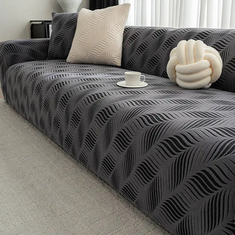 Housse de canapé extensible en jacquard polaire épais anti-rayures