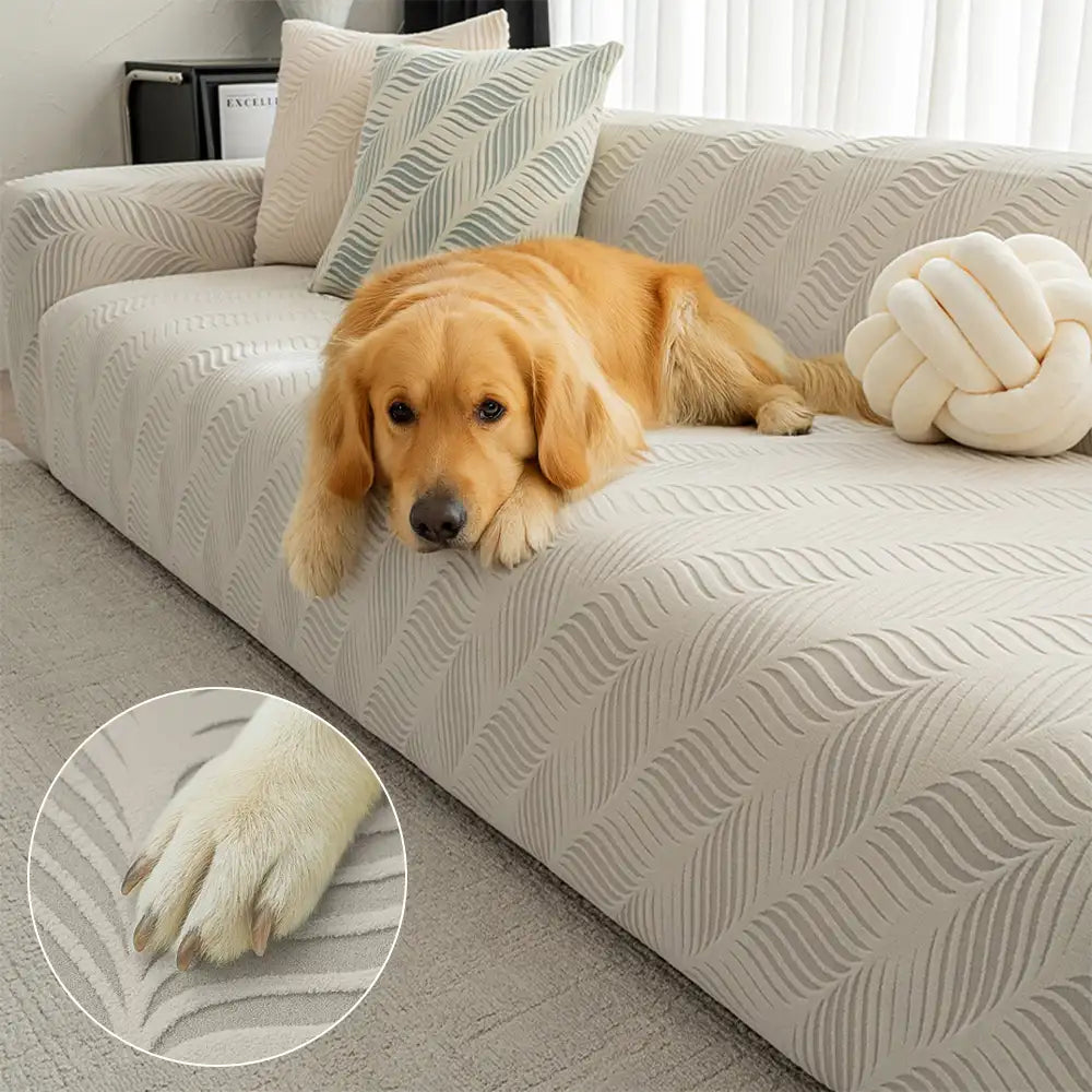 Housse de canapé extensible en jacquard polaire épais anti-rayures