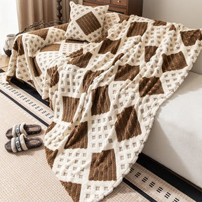 Housse de canapé en jacquard diamant en peluche épaisse et résistante aux griffures