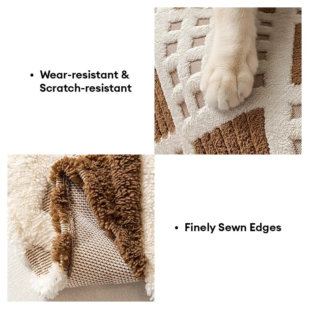 Housse de canapé en jacquard diamant en peluche épaisse et résistante aux griffures