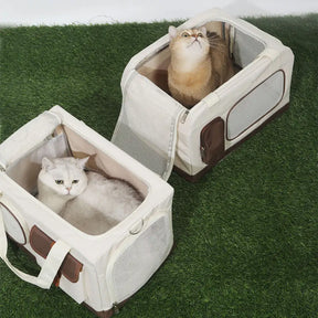 Sac à chat pliable à deux couches avec chariot détachable