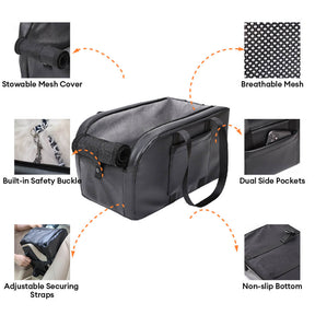 Siège auto détachable surélevé pour petits chiens console centrale
