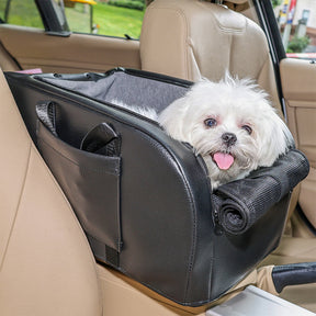 Siège auto détachable surélevé pour petits chiens console centrale