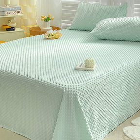 Drap Plat Ultra-Doux Uni Tactile Massage Confortable Housse de Matelas