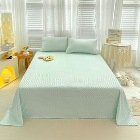 Drap Plat Ultra-Doux Uni Tactile Massage Confortable Housse de Matelas