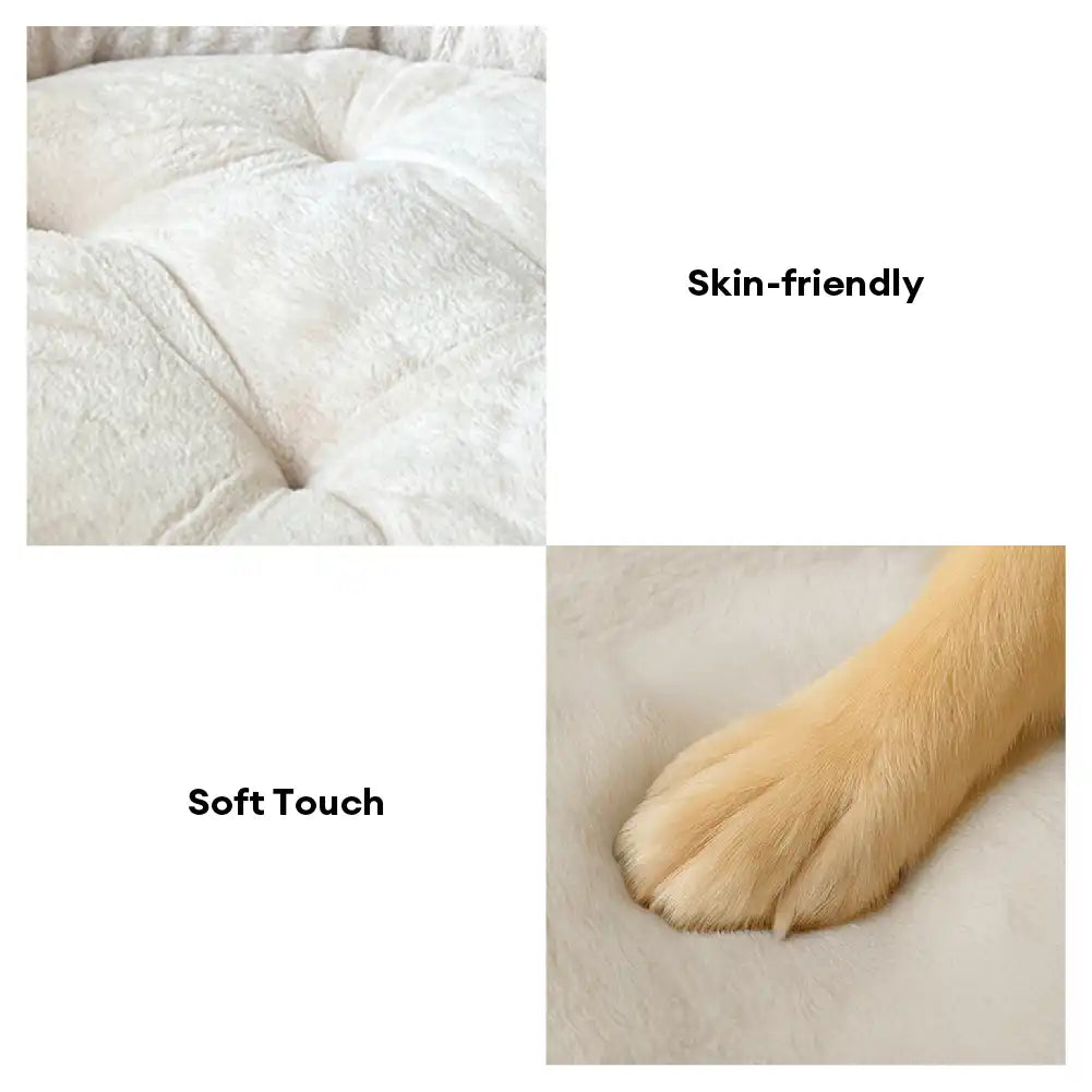 Lit chien donut velours côtelé ultra doux anti anxiété