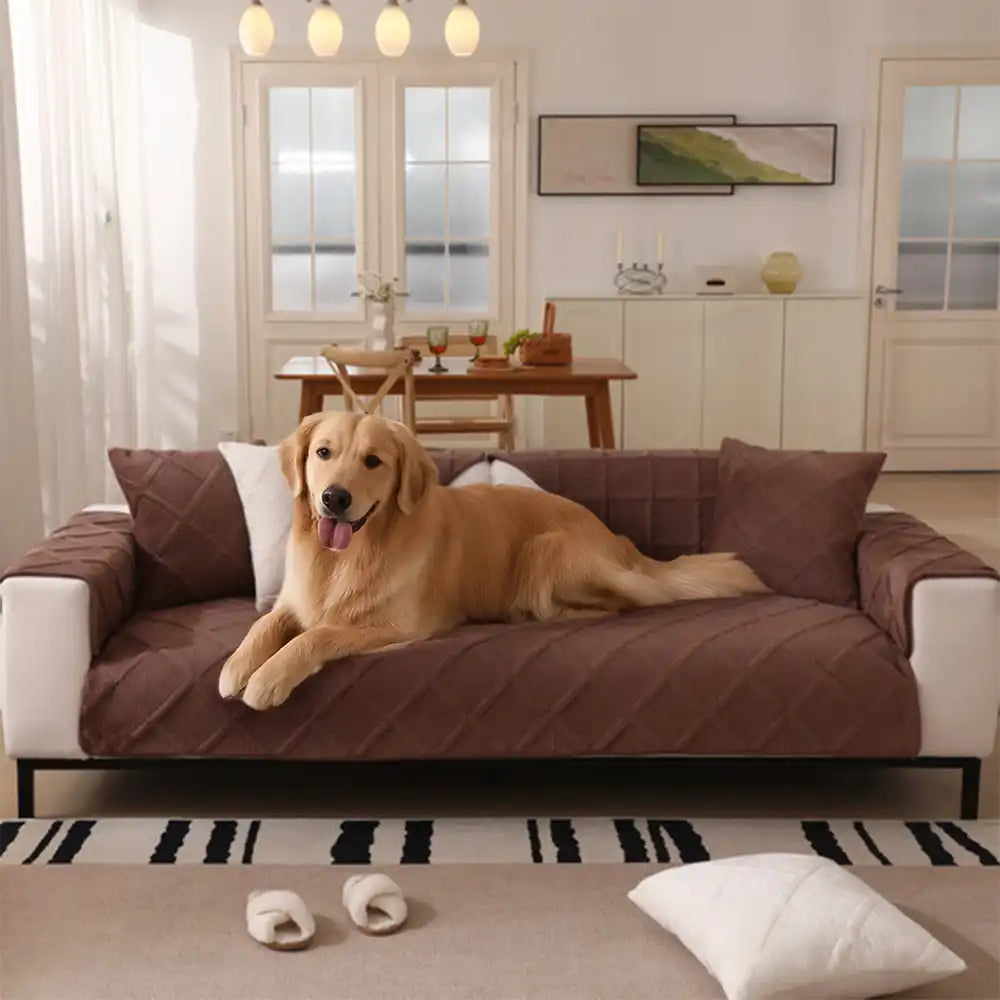 Housse de canapé moderne en velours doux en peluche courte