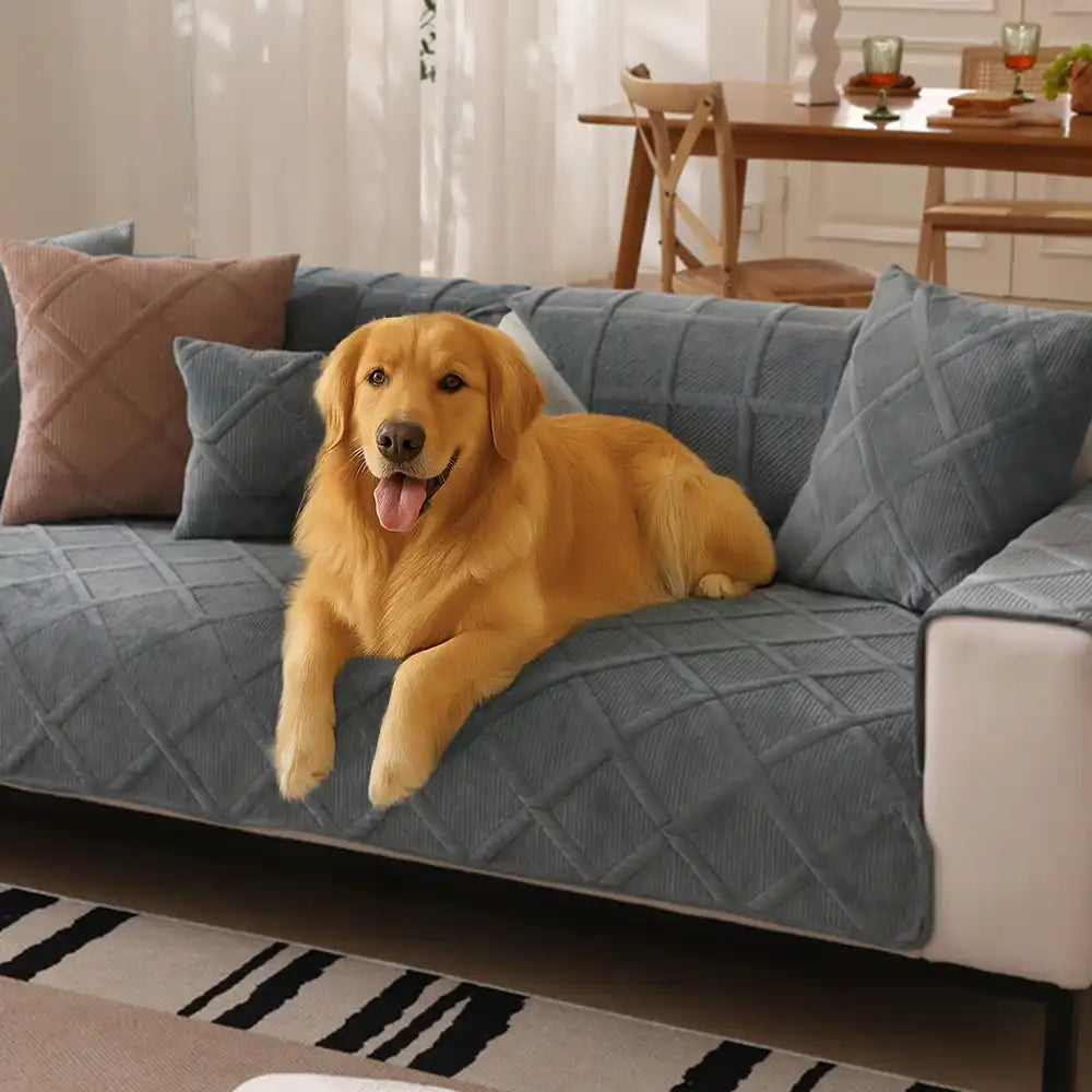 Housse de canapé moderne en velours doux en peluche courte