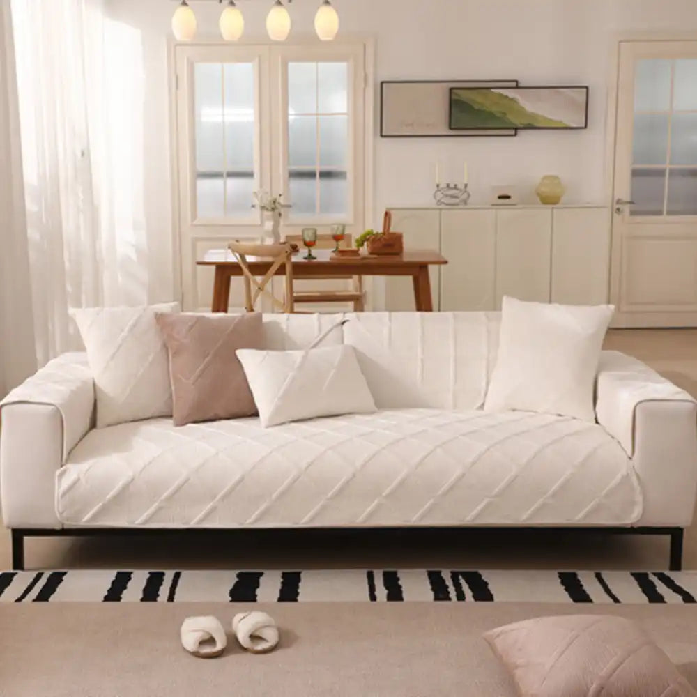 Housse de canapé moderne en velours doux en peluche courte