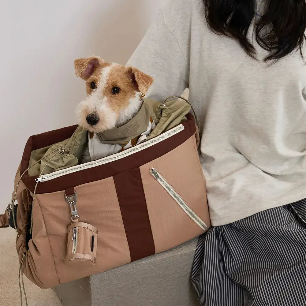 Sac de transport pour animaux de compagnie vintage, léger, étanche, de grande capacité pour les voyages.