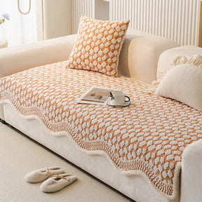Housse de canapé en chenille style vintage classique résistante aux éraflures