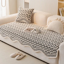 Housse de canapé en chenille style vintage classique résistante aux éraflures