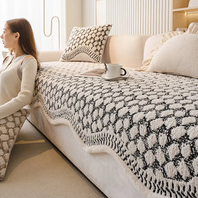 Housse de canapé en chenille style vintage classique résistante aux éraflures