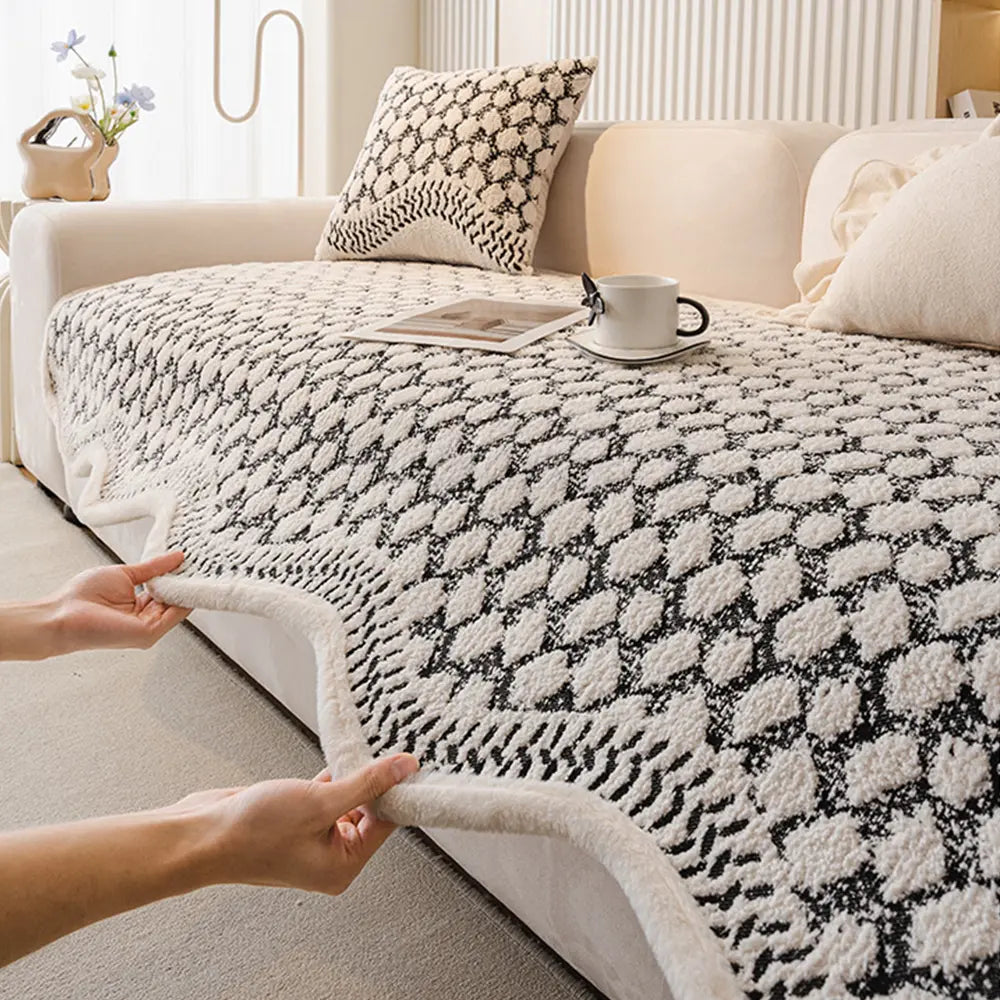 Housse de canapé en chenille style vintage classique résistante aux éraflures