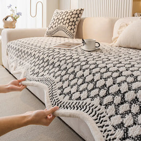 Housse de canapé en chenille style vintage classique résistante aux éraflures