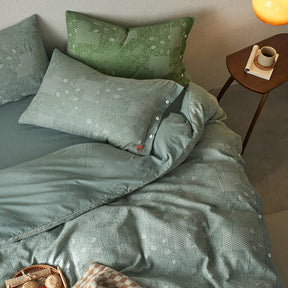 Parure de lit en coton doux style patchwork vintage avec housse de couette