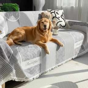 Housse canapé en tissu gaufré respirant doux pour la peau