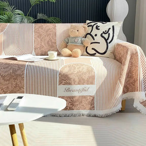 Housse canapé en tissu gaufré respirant doux pour la peau