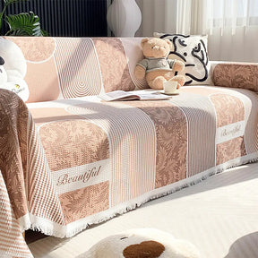 Housse canapé en tissu gaufré respirant doux pour la peau