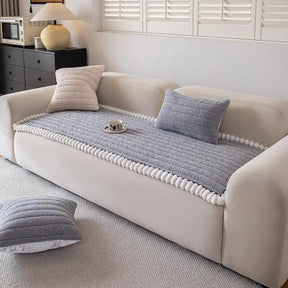 Housse de canapé épaisse confortable en velours décorative antidérapante