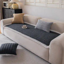 Housse de canapé épaisse confortable en velours décorative antidérapante