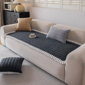 Housse de canapé épaisse confortable en velours décorative antidérapante