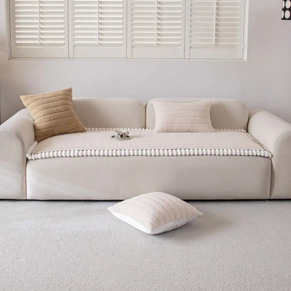 Housse de canapé épaisse confortable en velours décorative antidérapante