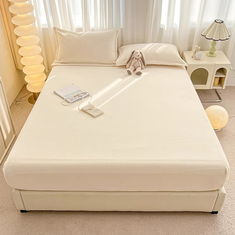 Housse de matelas en velours de lait uni