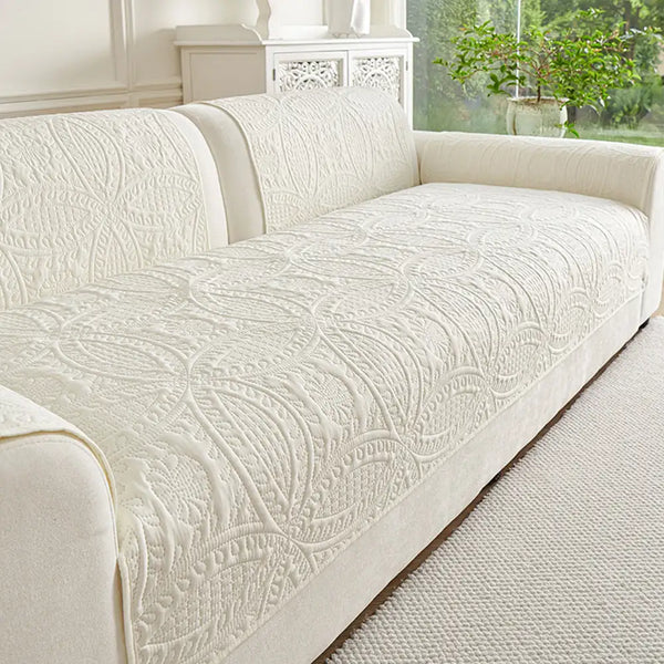 Housse de canapé en tissu brossé déperlant, respirante, anti-dérapante, toutes saisons.