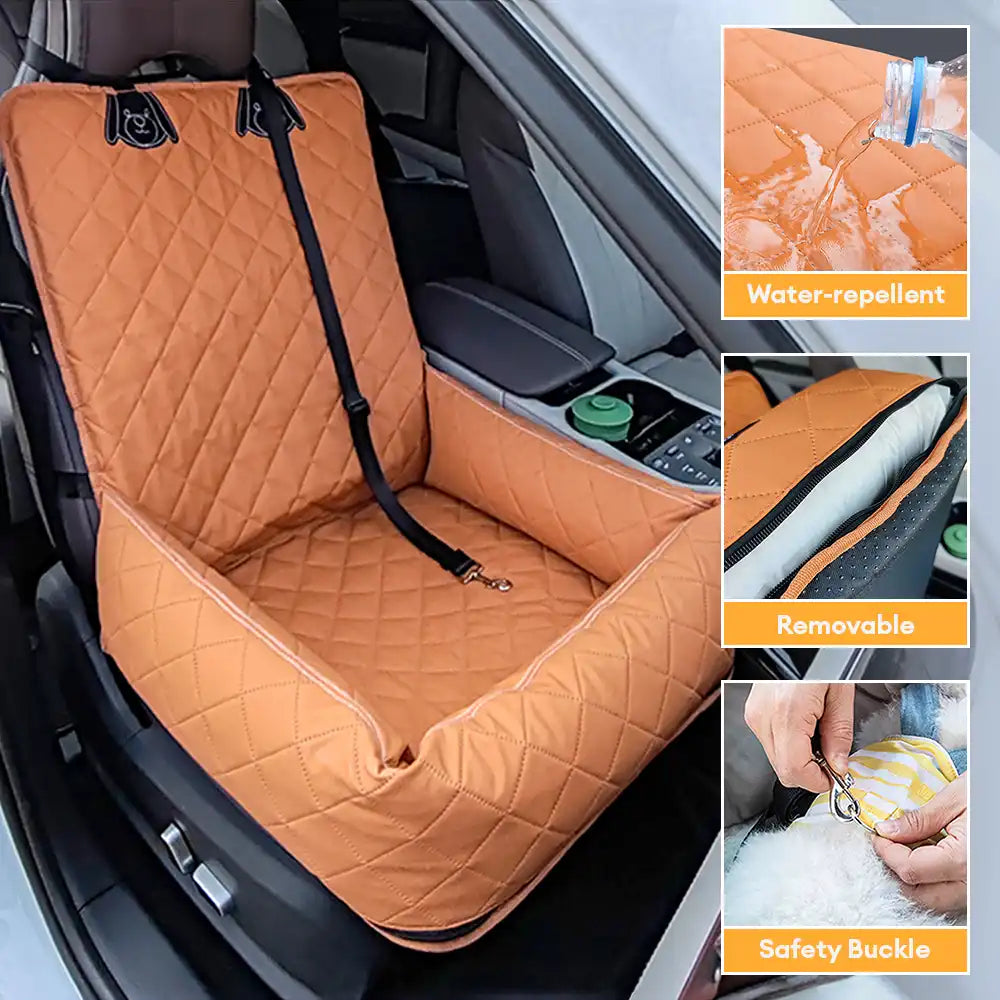 Lit de voiture pour chien en cuir PU résistant à l’eau et aux rayures