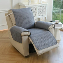 Housse de fauteuil de canapé inclinable uni déperlant avec sangles élastiques