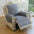Housse de fauteuil de canapé inclinable uni déperlant avec sangles élastiques
