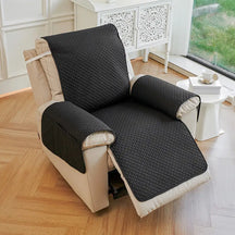 Housse de fauteuil de canapé inclinable uni déperlant avec sangles élastiques