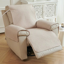 Housse de fauteuil de canapé inclinable uni déperlant avec sangles élastiques