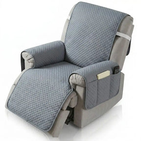 Housse de fauteuil de canapé inclinable uni déperlant avec sangles élastiques